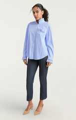 Women Gerda Top Blue Hydrangea/Ivory