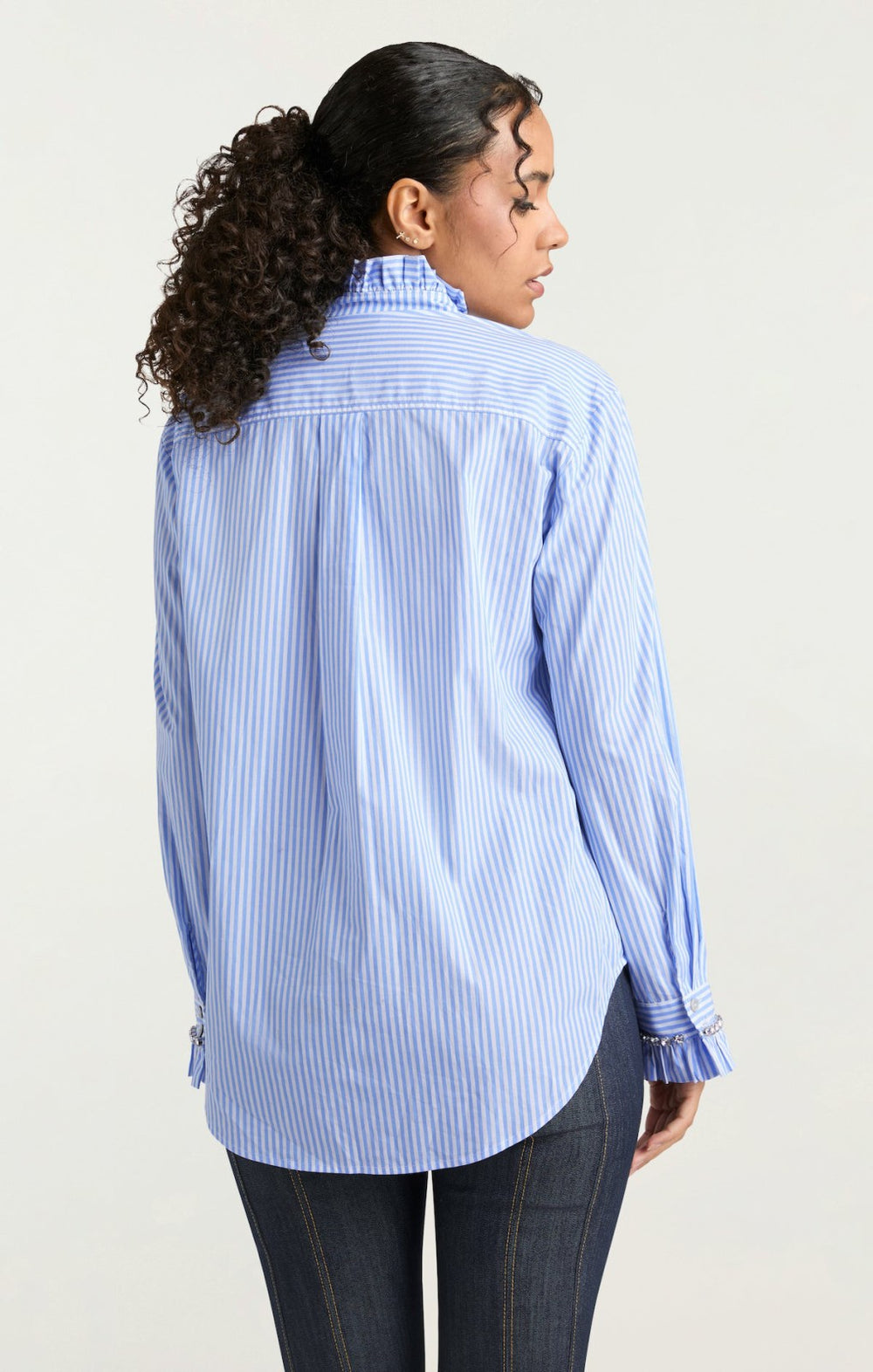 Women Gerda Top Blue Hydrangea/Ivory