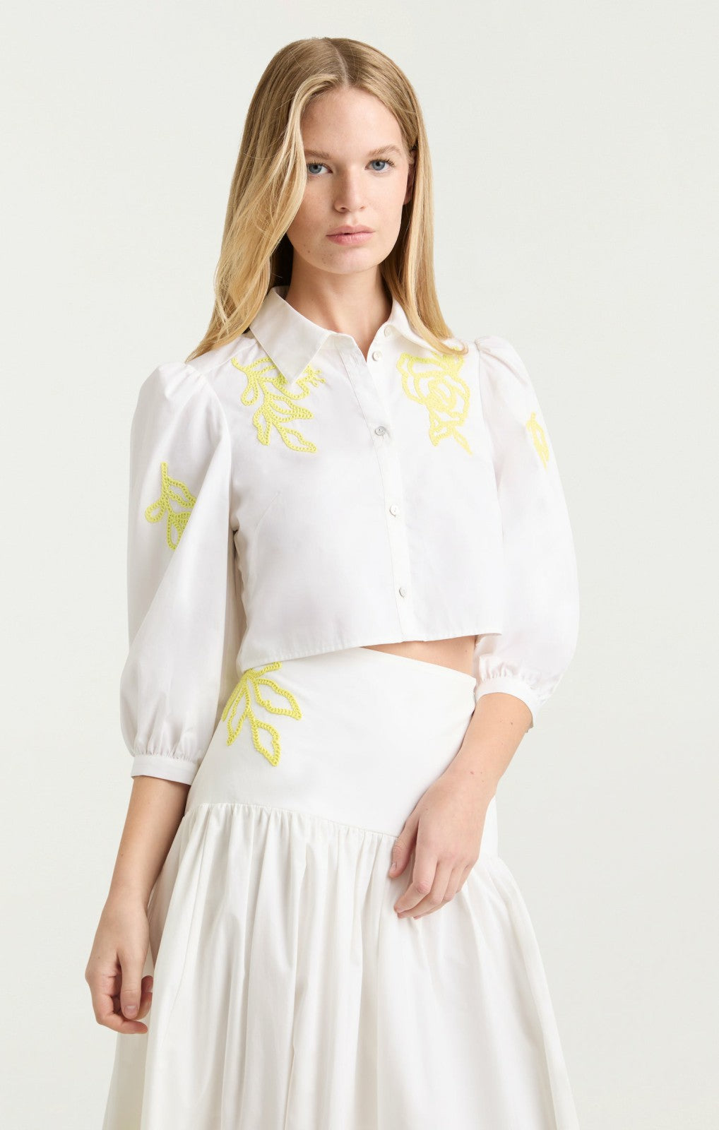 Women Trailing Peonies Tilda Top White/Golden Glow