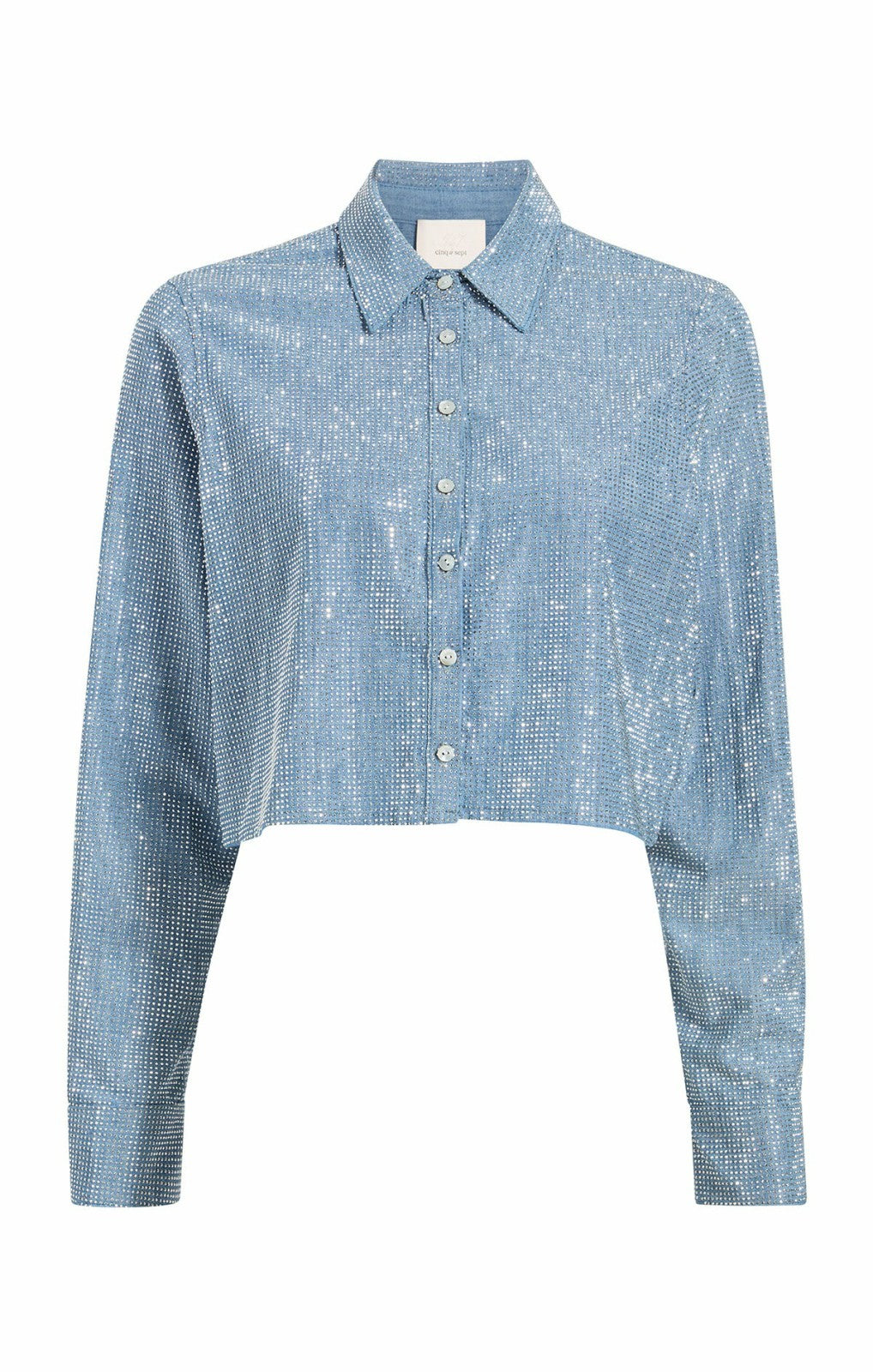 Women Chambray Heatset Patricia Top Medium Blue
