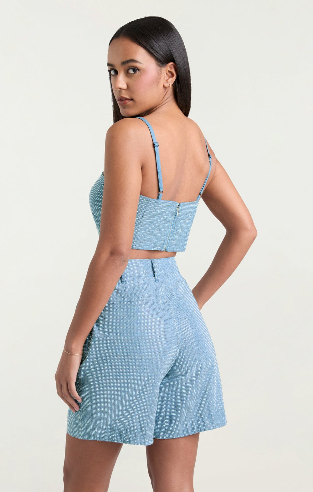 Women Chambray Heatset Nikki Top Medium Blue