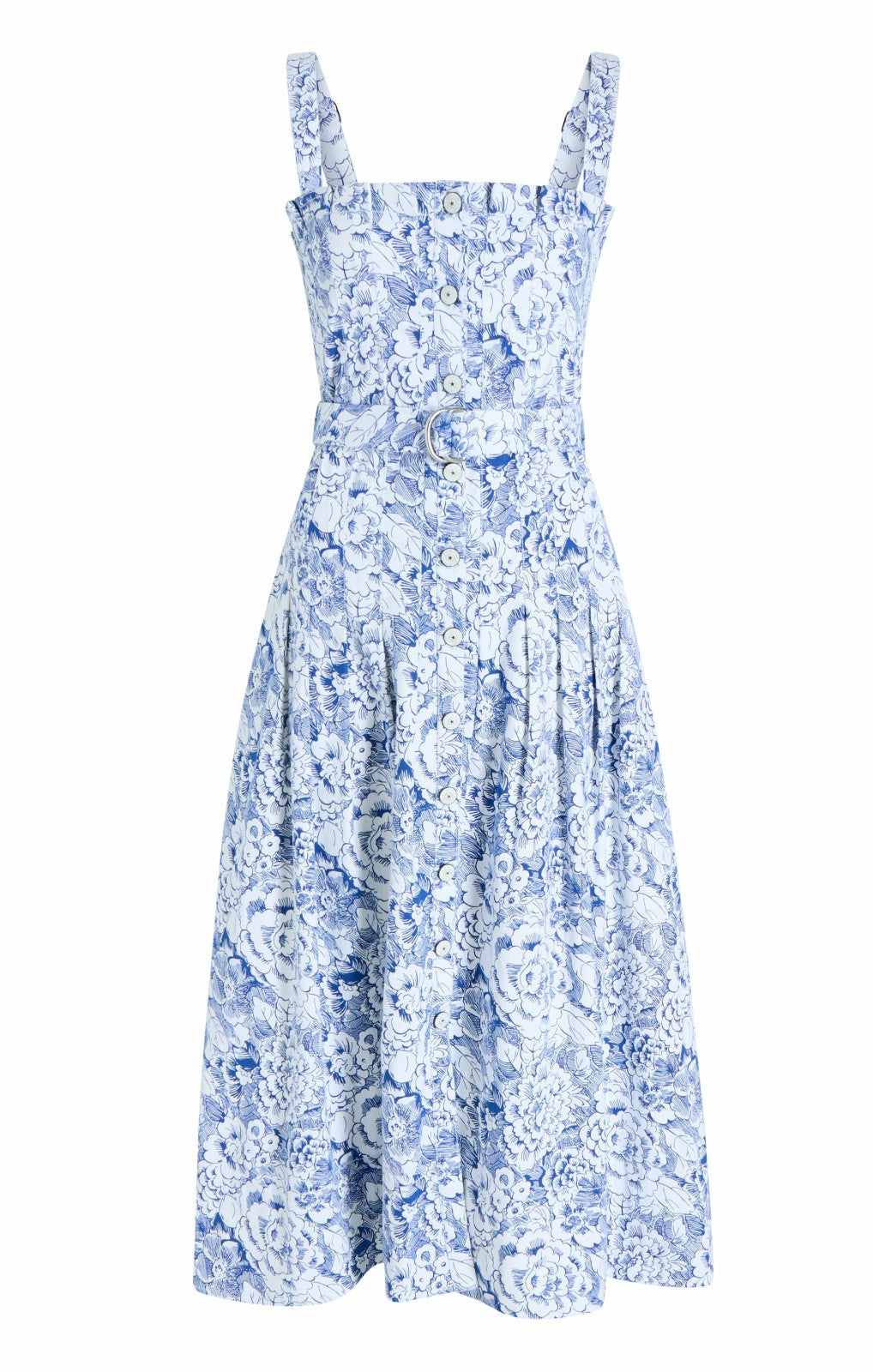 Women Sketchbook Floral Branwen Dress White/Dark Cerulean