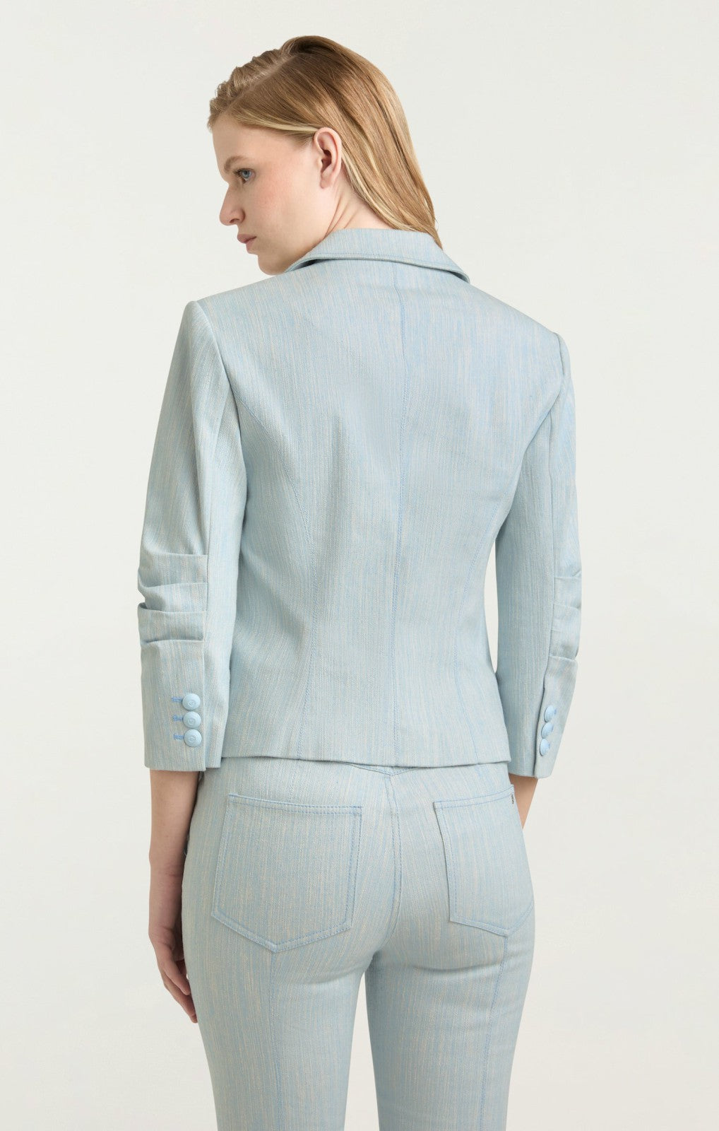 Women Two Tone Melange Le Petit Khloe Blazer Kettle Pond/White