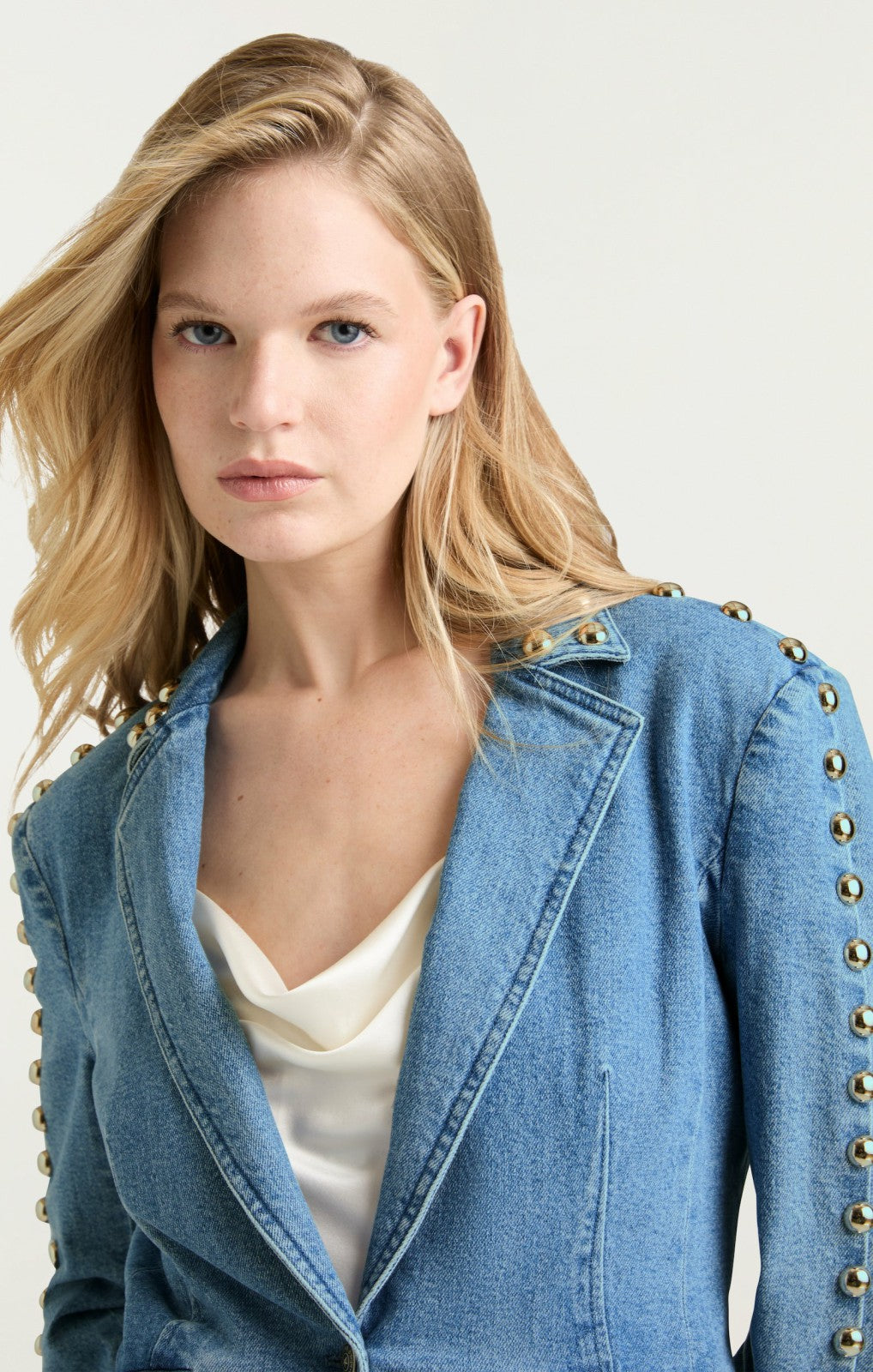 Women Studded Milly Jacket Blue Haze