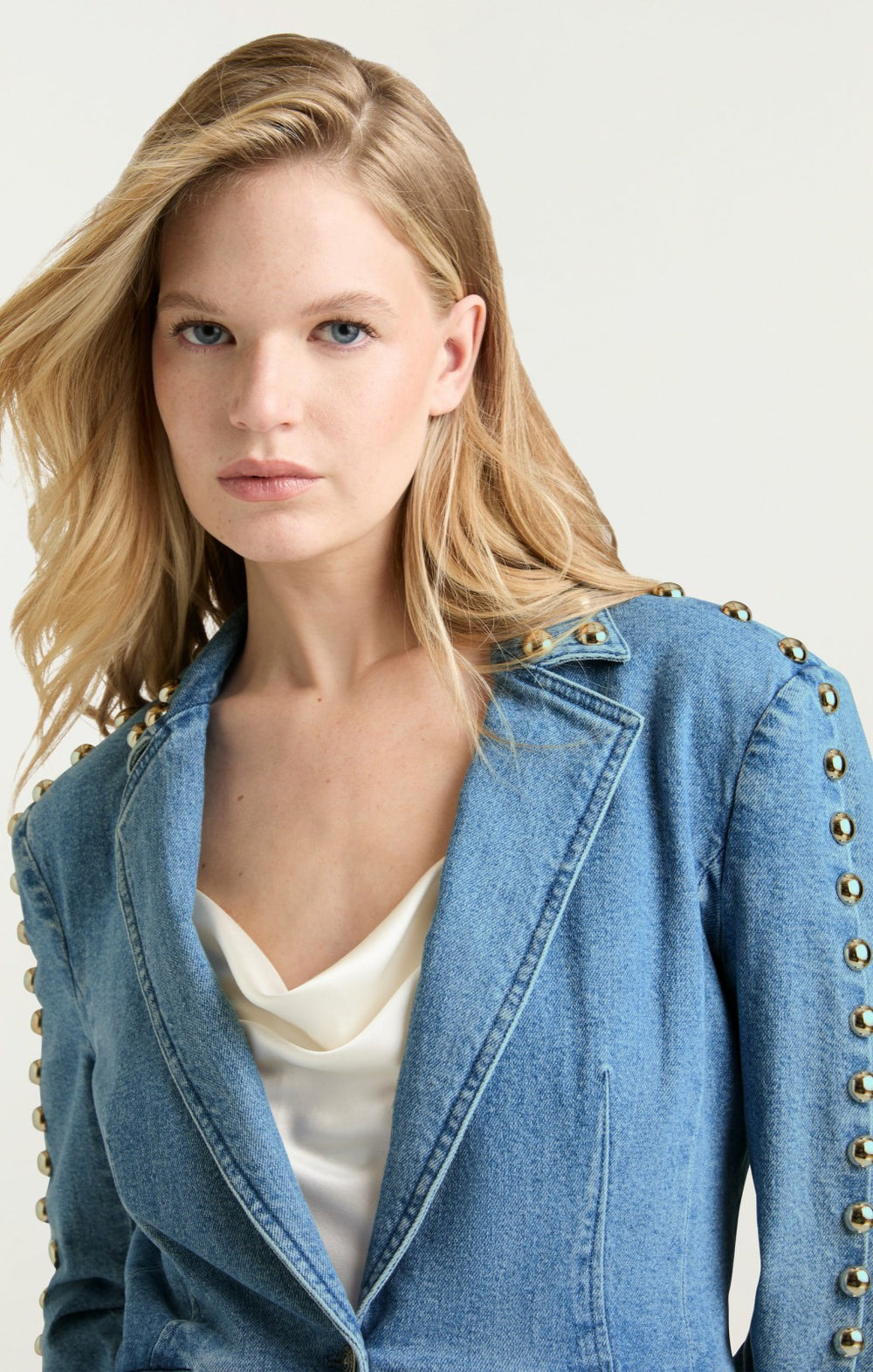 Women Studded Milly Jacket Blue Haze