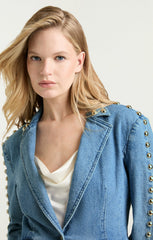Women Studded Milly Jacket Blue Haze