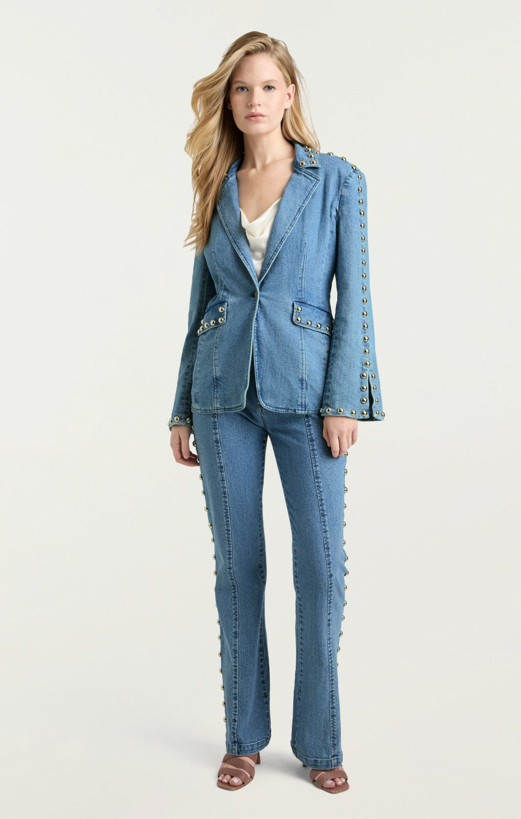 Women Studded Milly Jacket Blue Haze