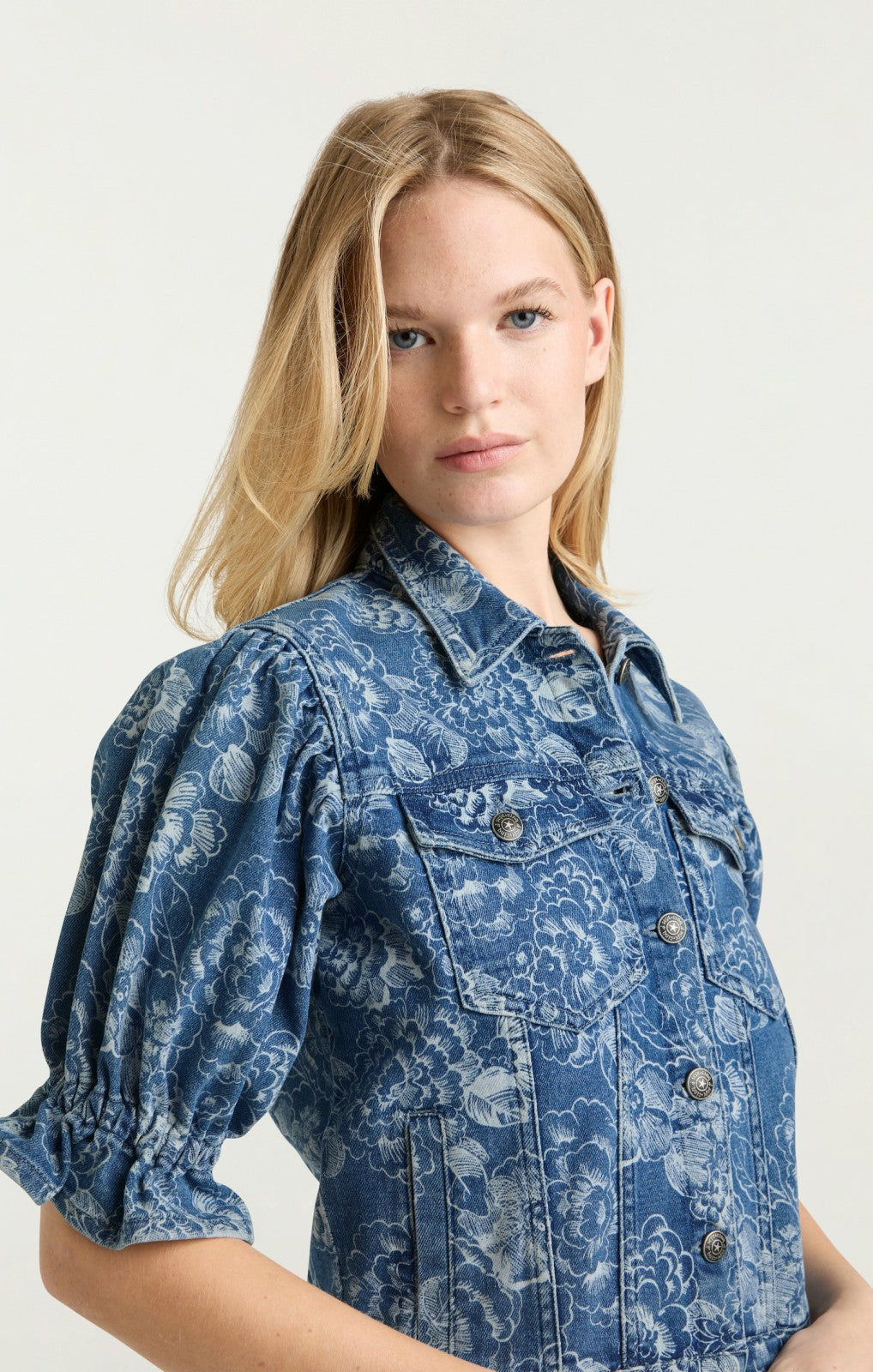 Women Sketchbook Floral Sylvain Jacket Indigo/White