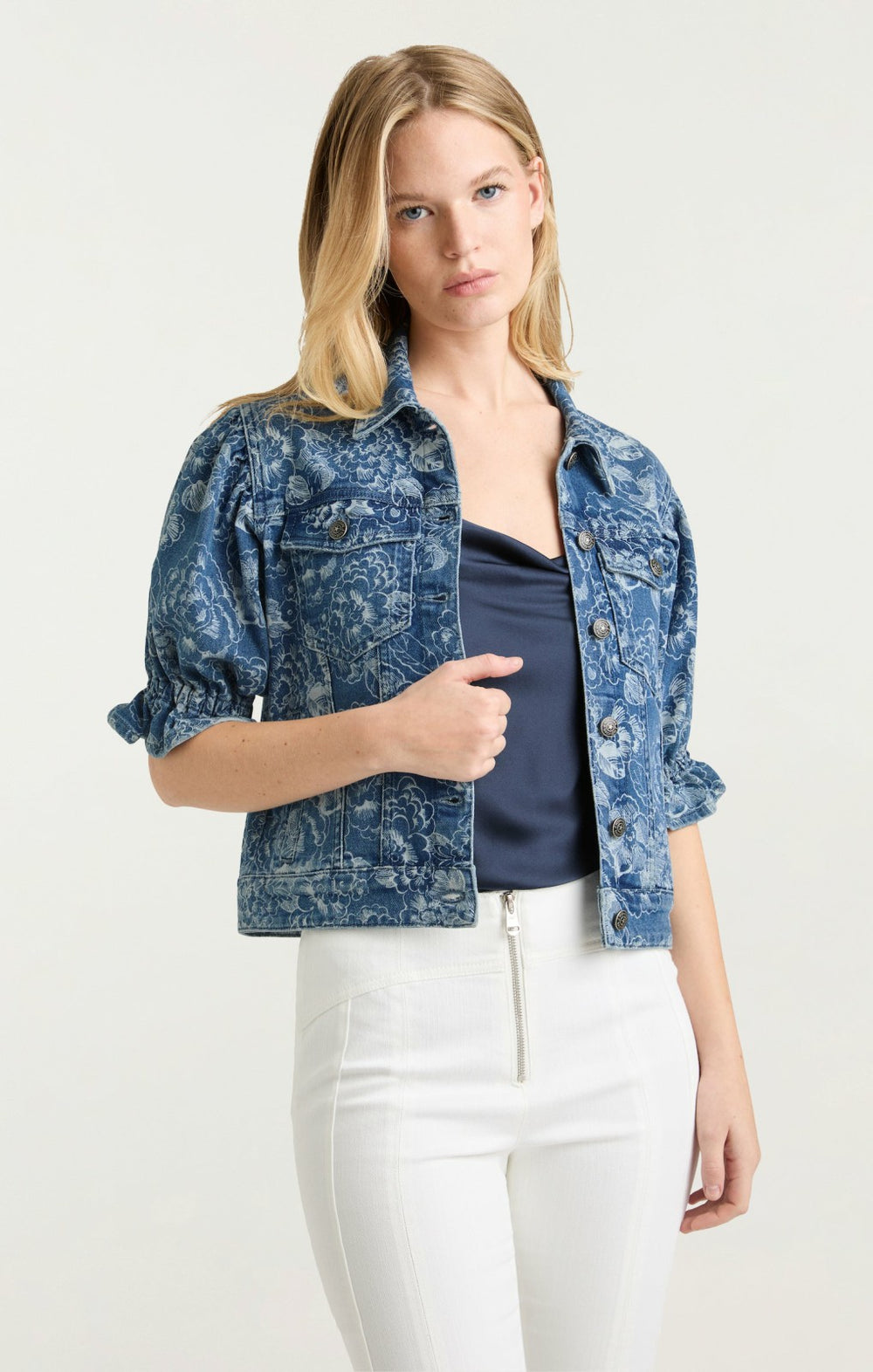 Women Sketchbook Floral Sylvain Jacket Indigo/White