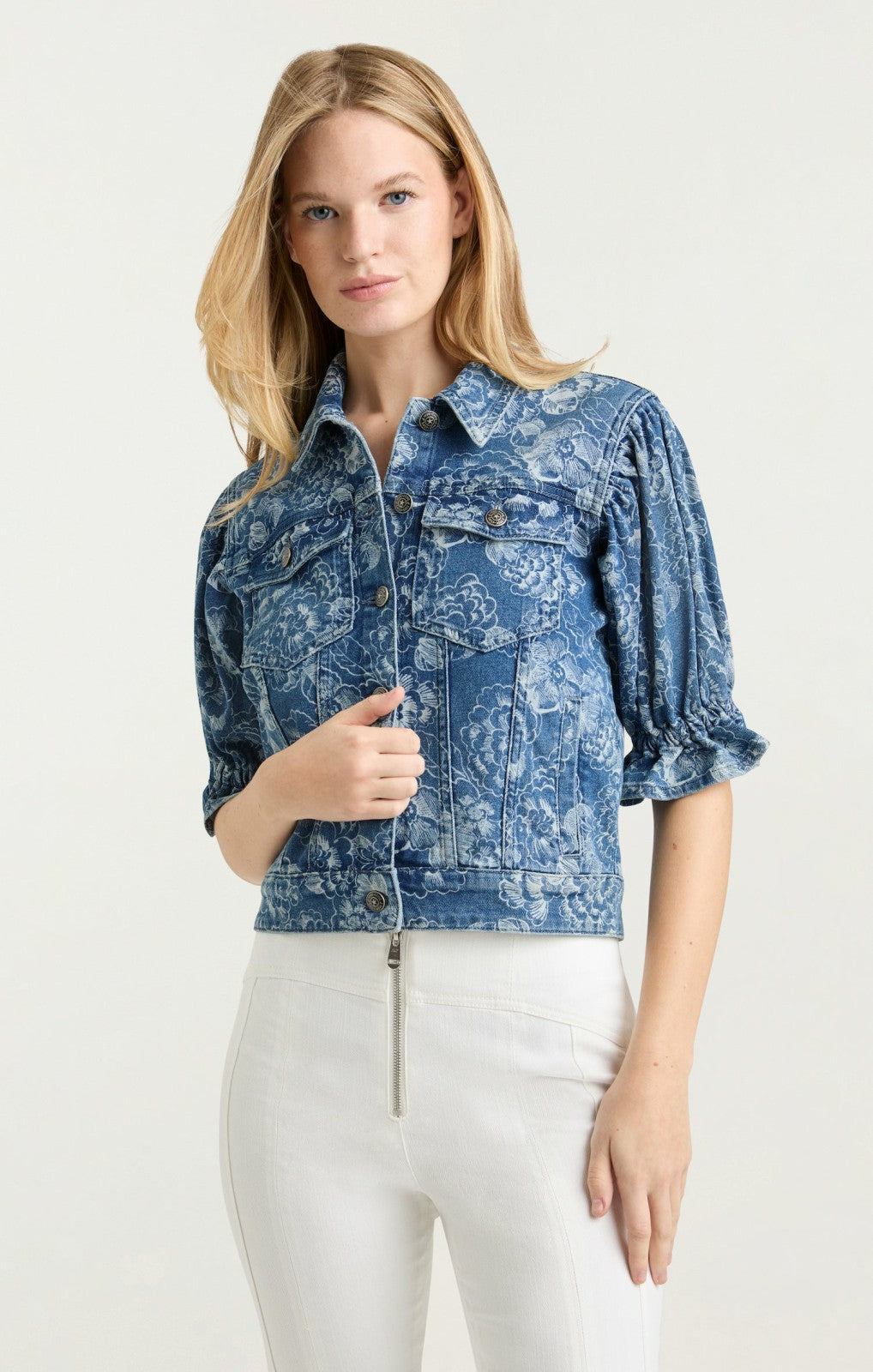 Women Sketchbook Floral Sylvain Jacket Indigo/White