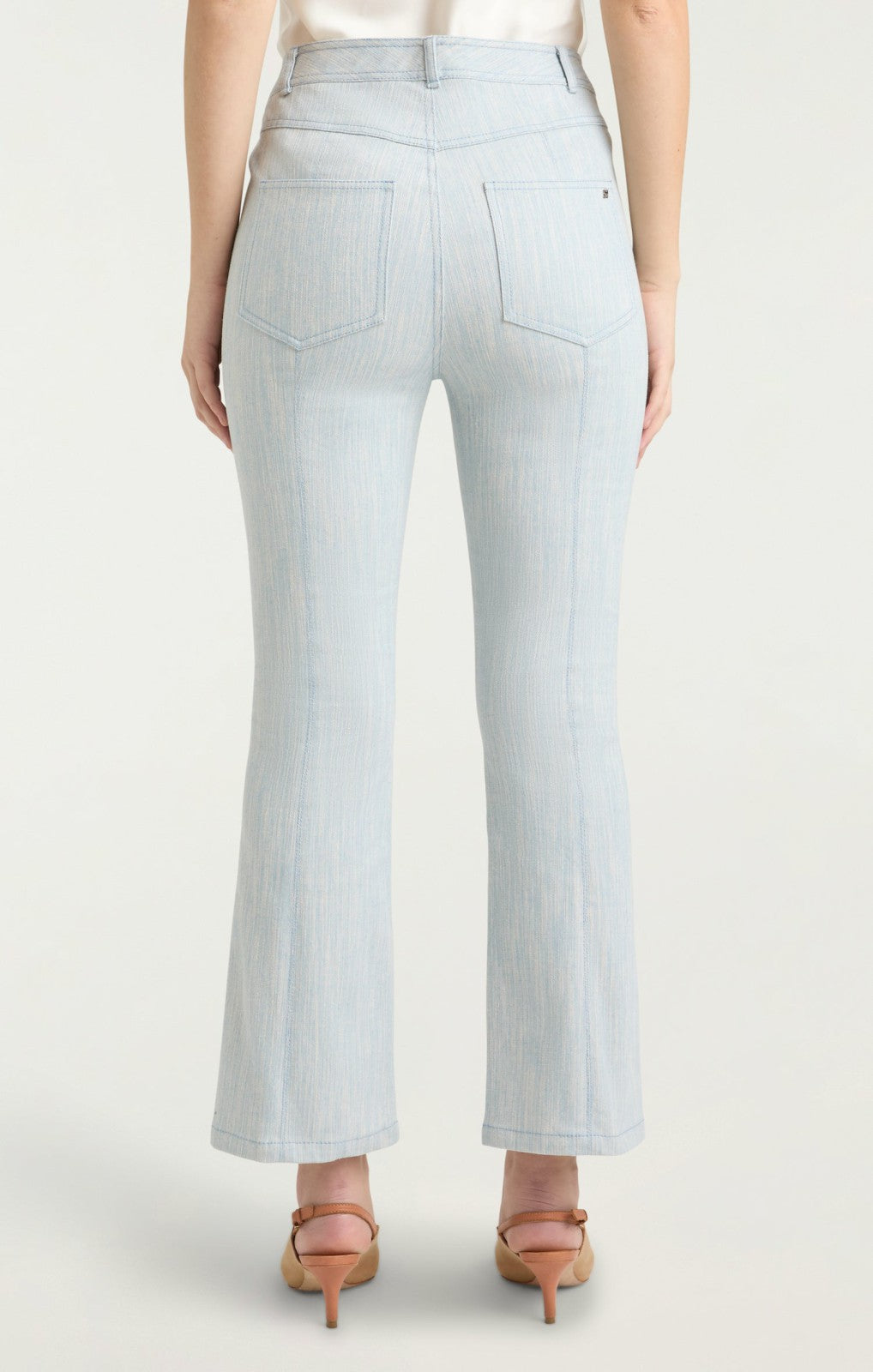 Women Two Tone Melange Linda Pant Kettle Pond/White