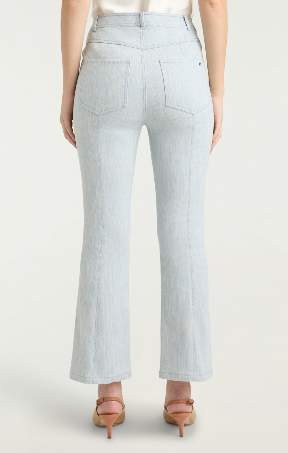 Women Two Tone Melange Linda Pant Kettle Pond/White