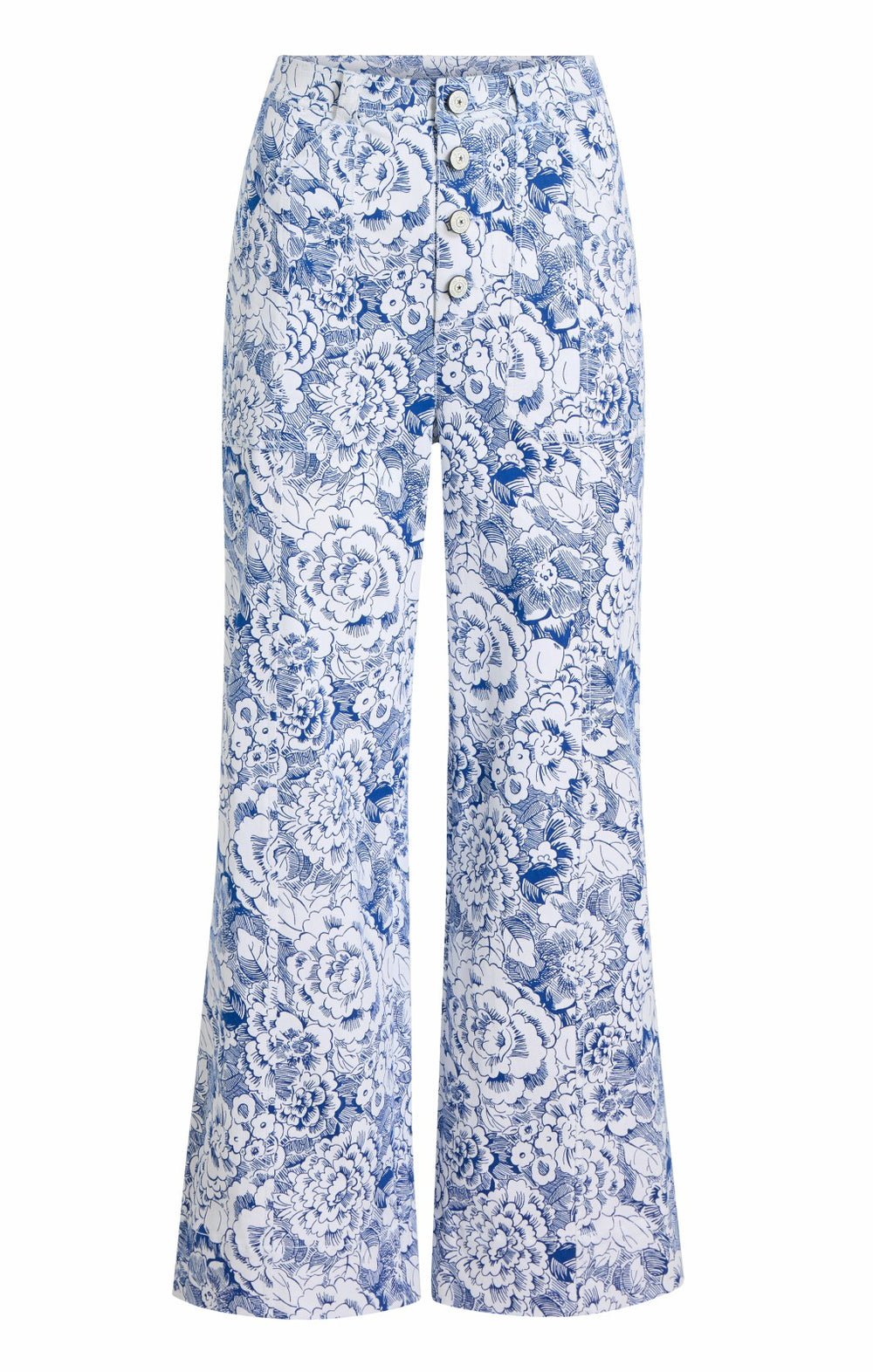 Women Sketchbook Floral Benji Pant White/Dark Cerulean