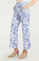 Women Sketchbook Floral Benji Pant White/Dark Cerulean