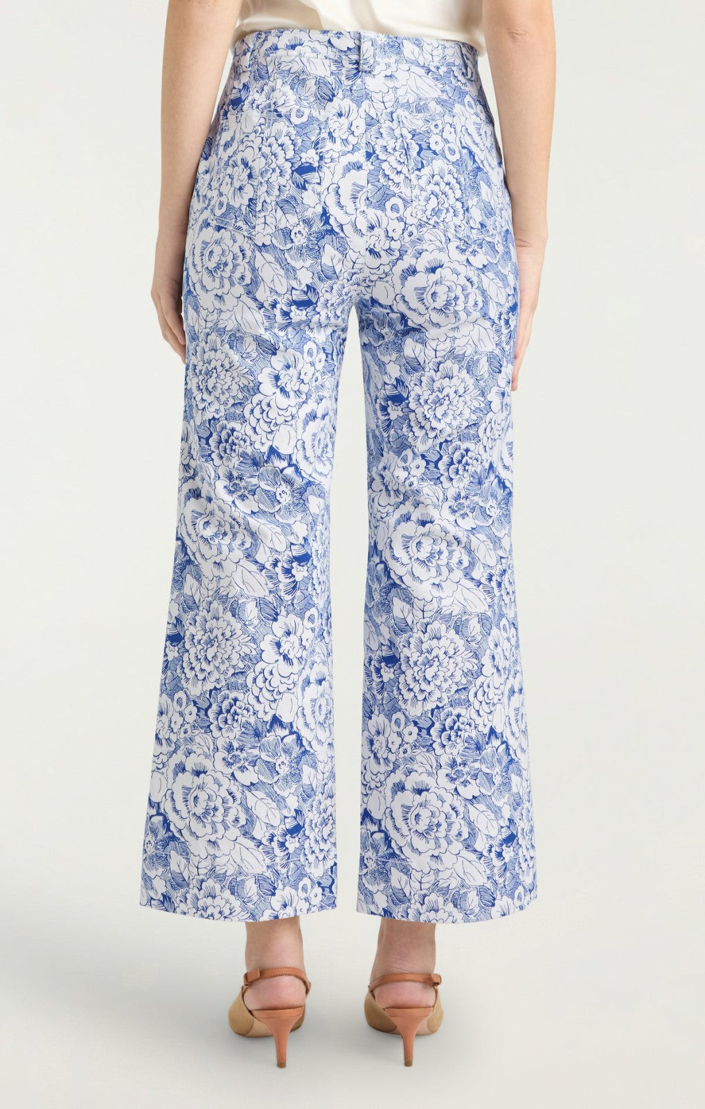 Women Sketchbook Floral Benji Pant White/Dark Cerulean
