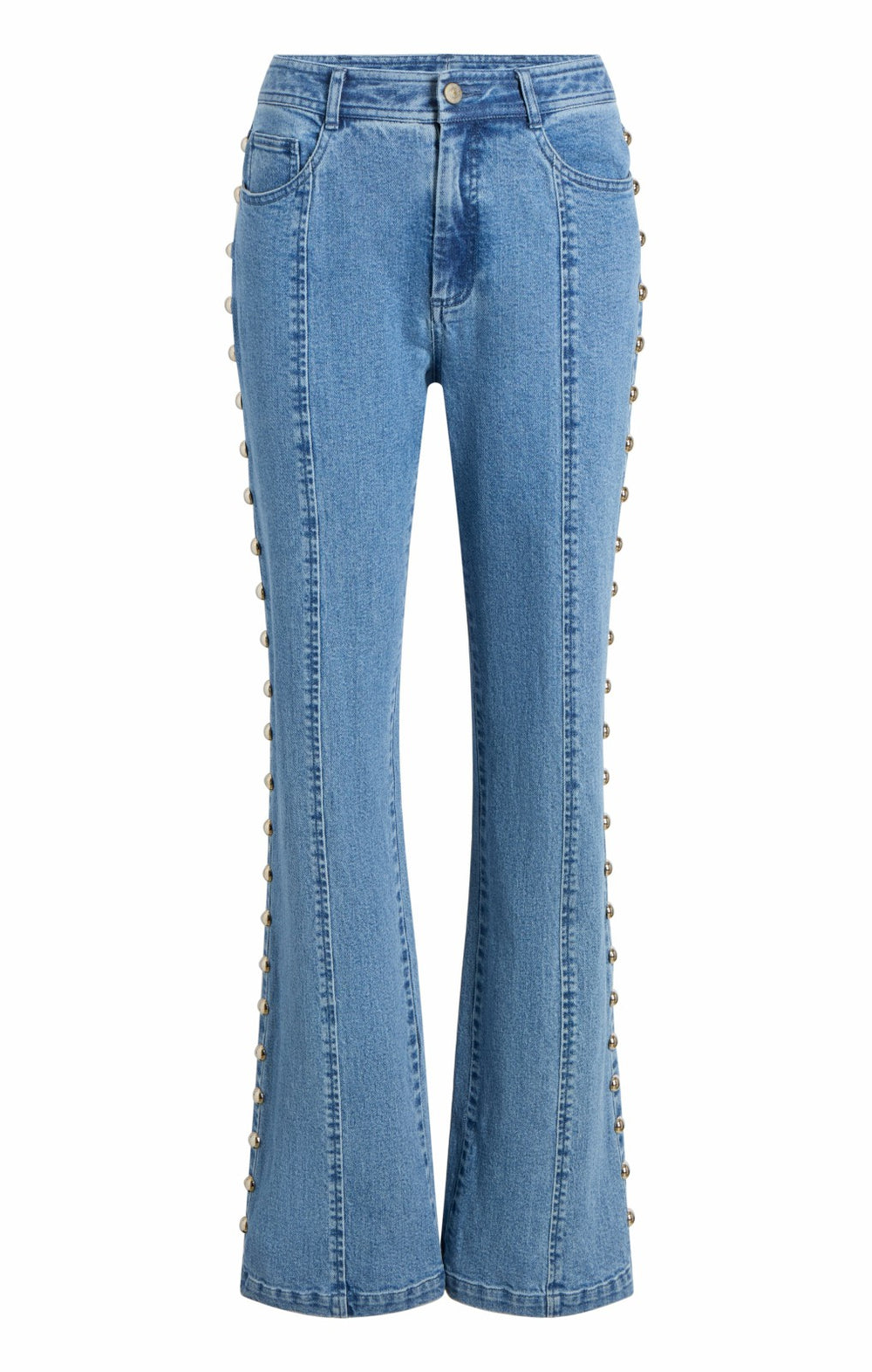 Women Studded Shailene Pant Blue Haze