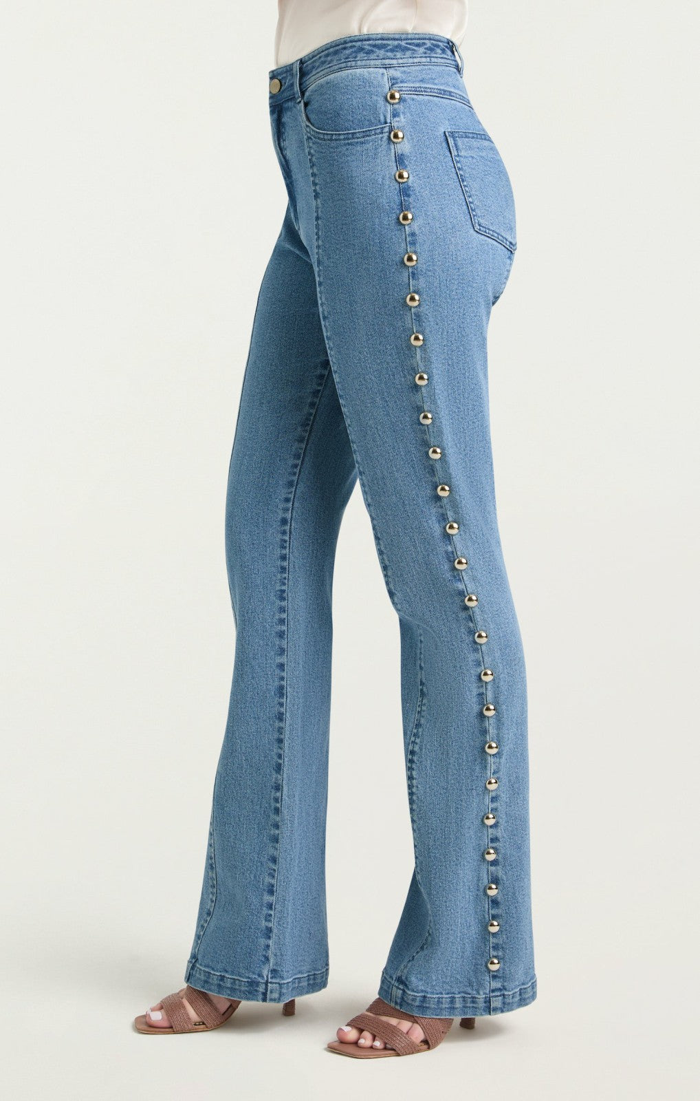 Women Studded Shailene Pant Blue Haze