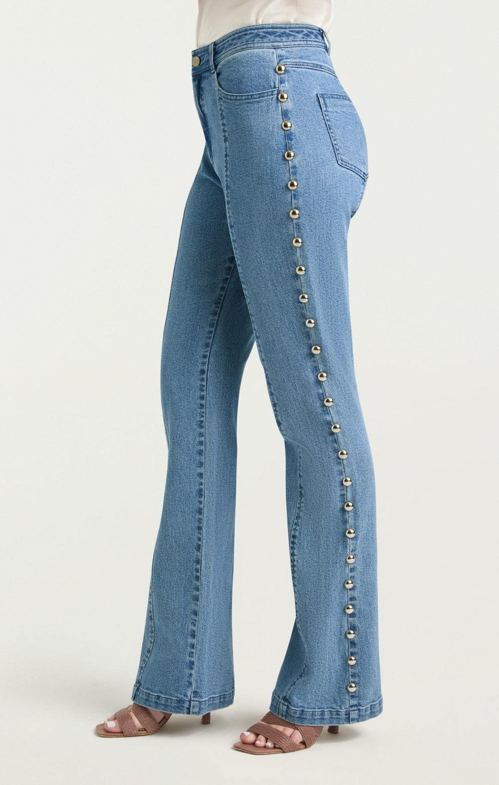 Women Studded Shailene Pant Blue Haze