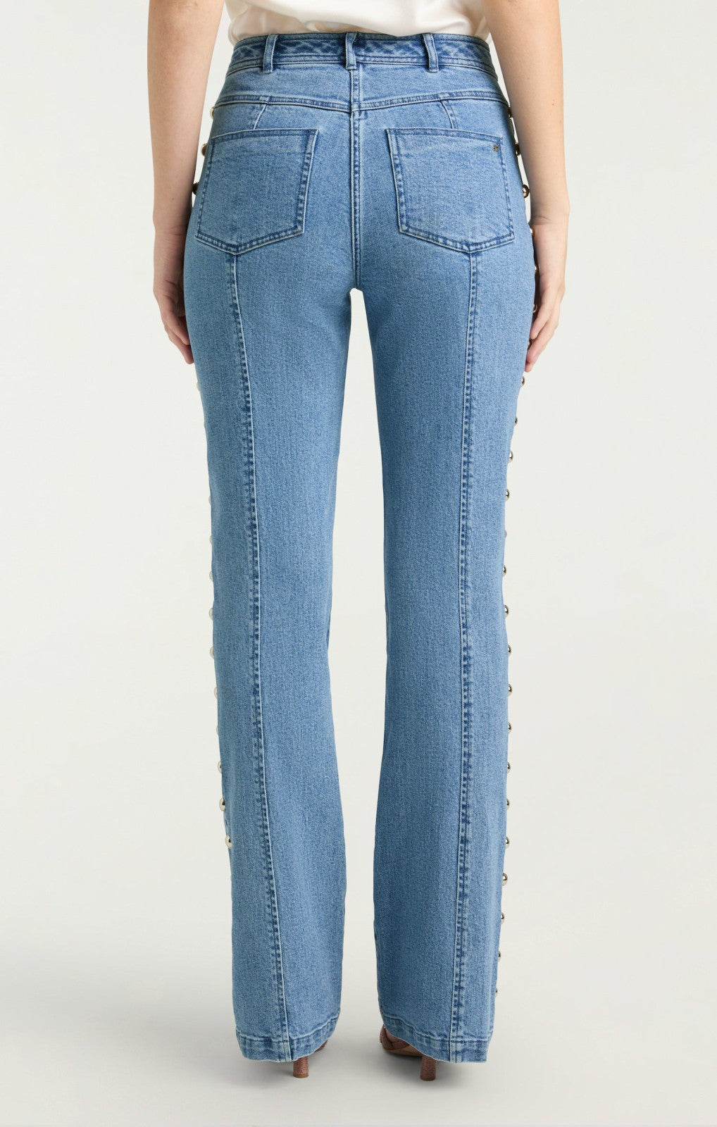 Women Studded Shailene Pant Blue Haze