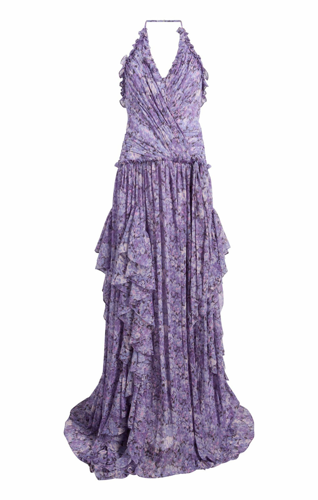 Women Painted Hydrangea Agatha Gown Lilac Wine Multi