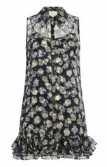 Women Mini Tossed Poppies Brisbane Dress Navy Multi