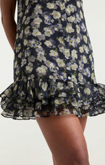 Women Mini Tossed Poppies Brisbane Dress Navy Multi