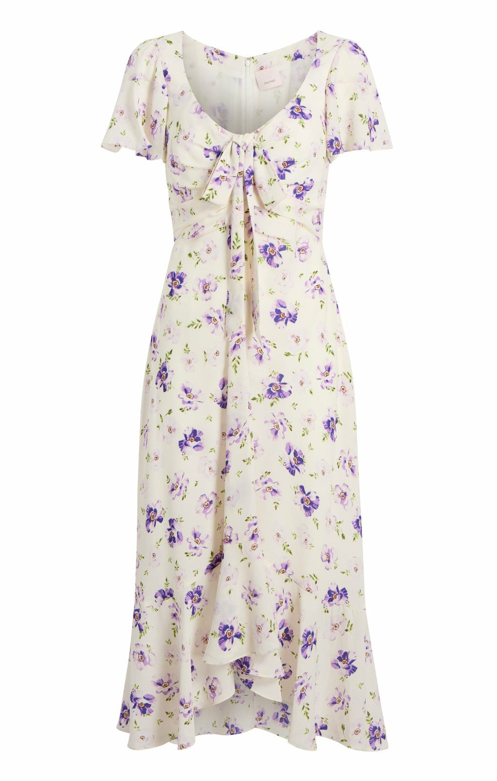 Women Tossed Poppies Isha Dress Ivory Multi