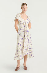 Women Tossed Poppies Isha Dress Ivory Multi