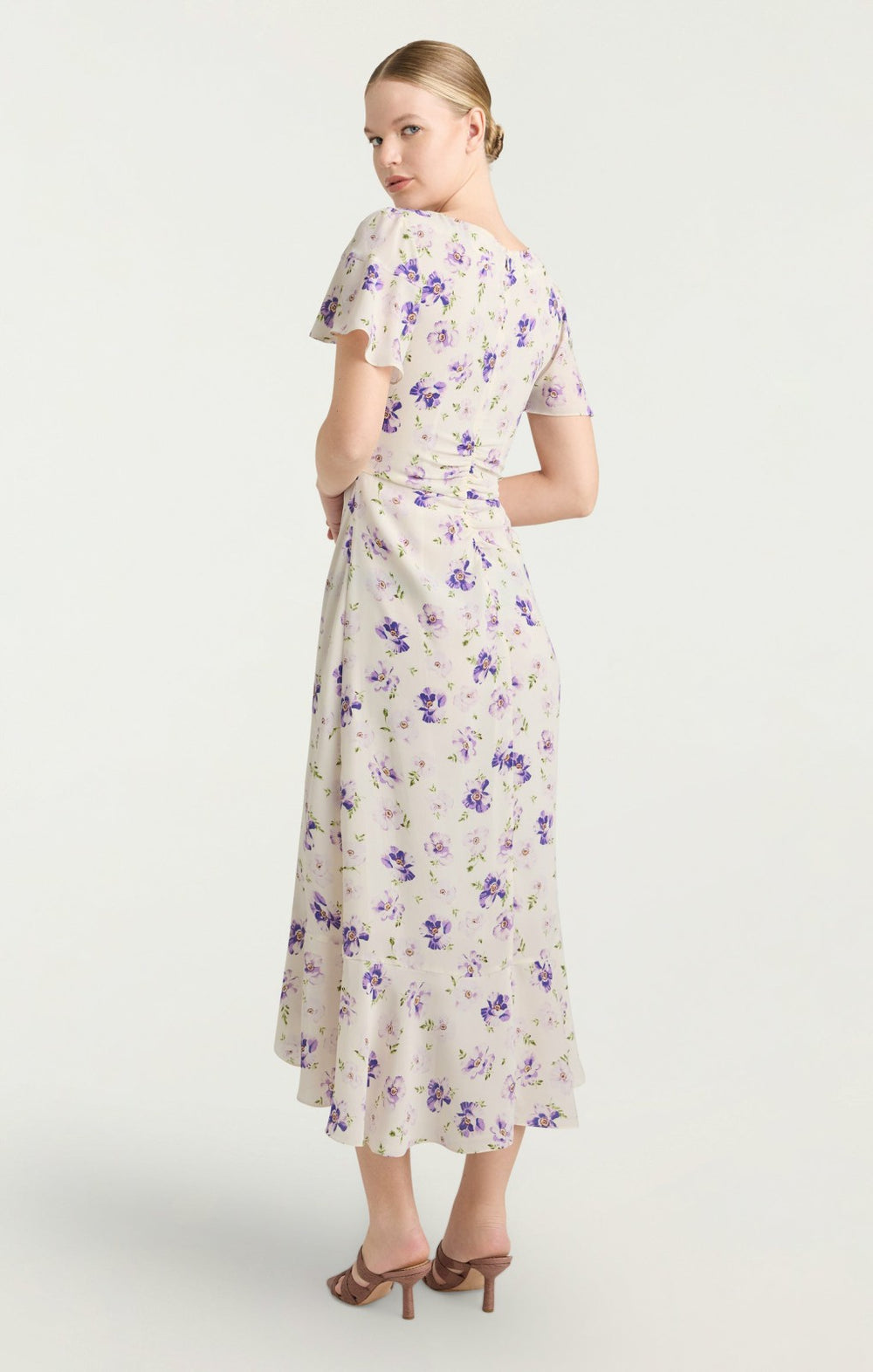 Women Tossed Poppies Isha Dress Ivory Multi