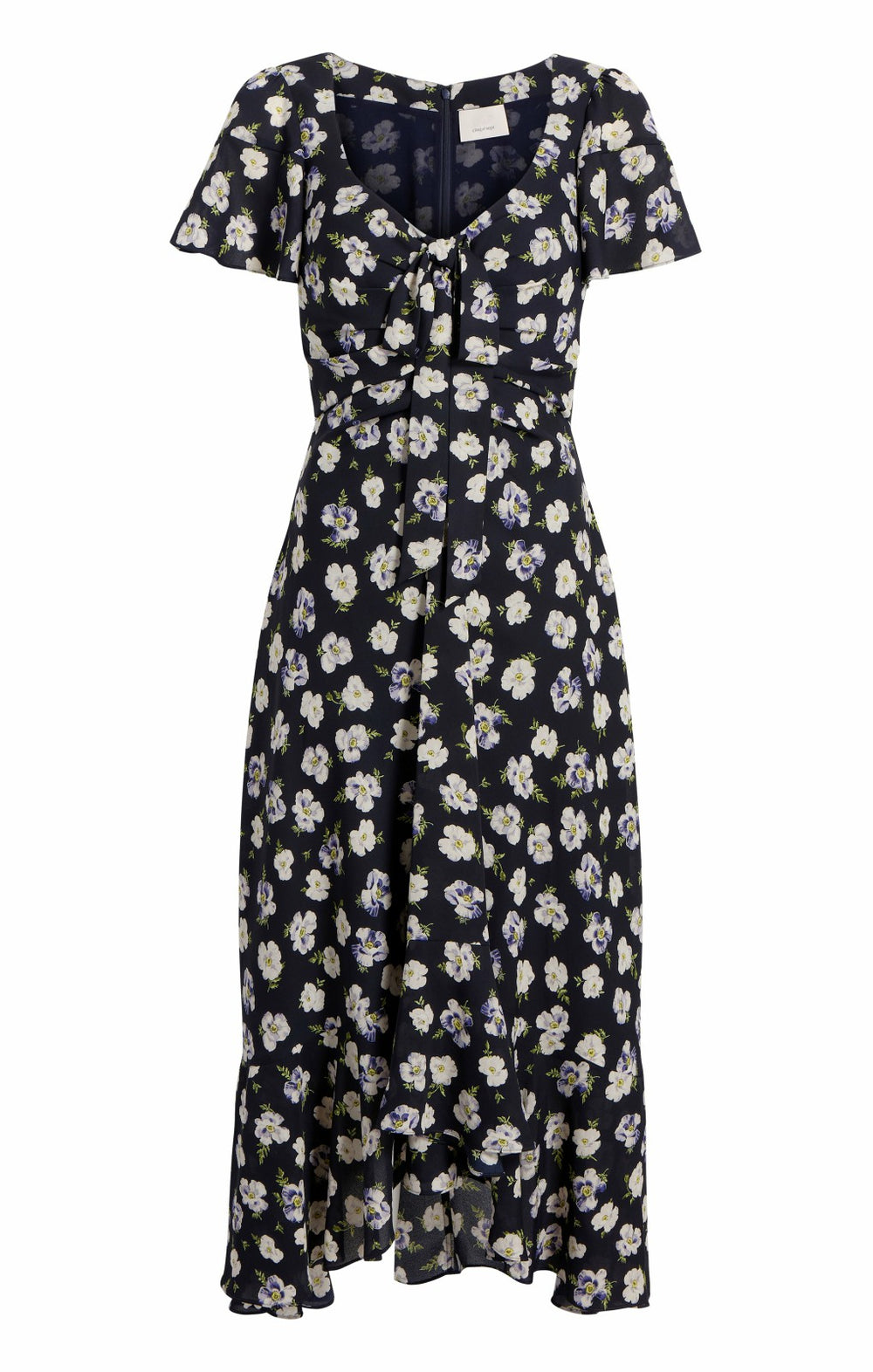 Women Mini Tossed Poppies Isha Dress Navy Multi