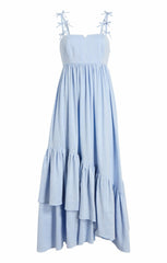 Women Linen Suiting Bailey Dress Blue Hydrangea