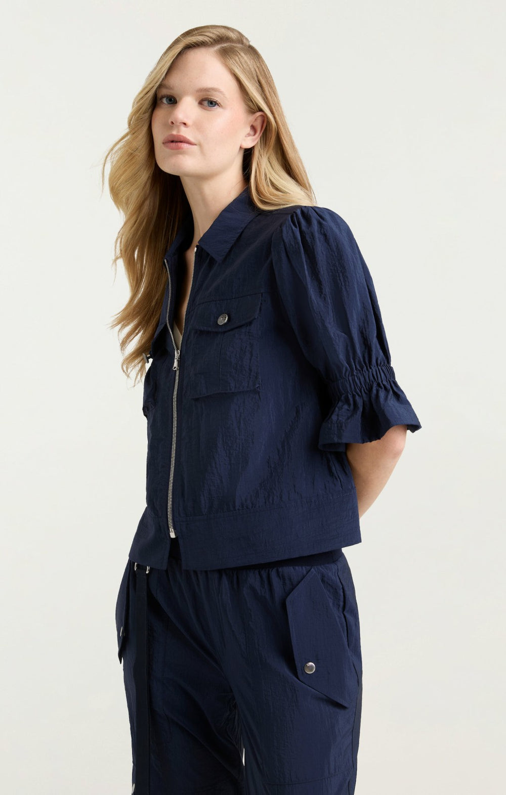 Women Holly Parachute Jacket Navy