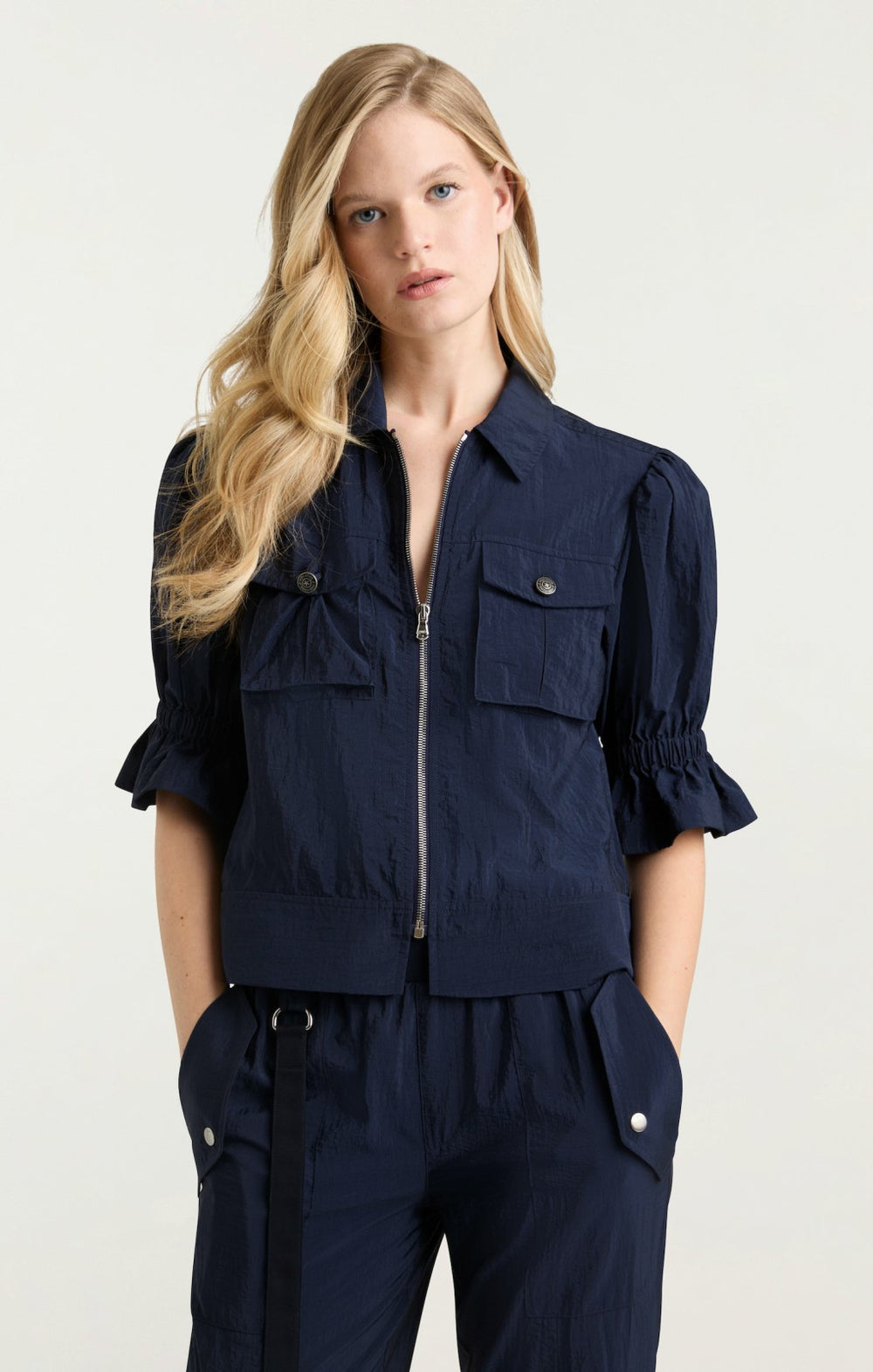 Women Holly Parachute Jacket Navy