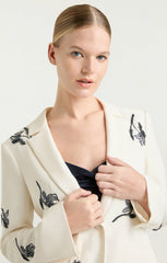 Women Falling Lilies Karlie Blazer Ivory/Navy