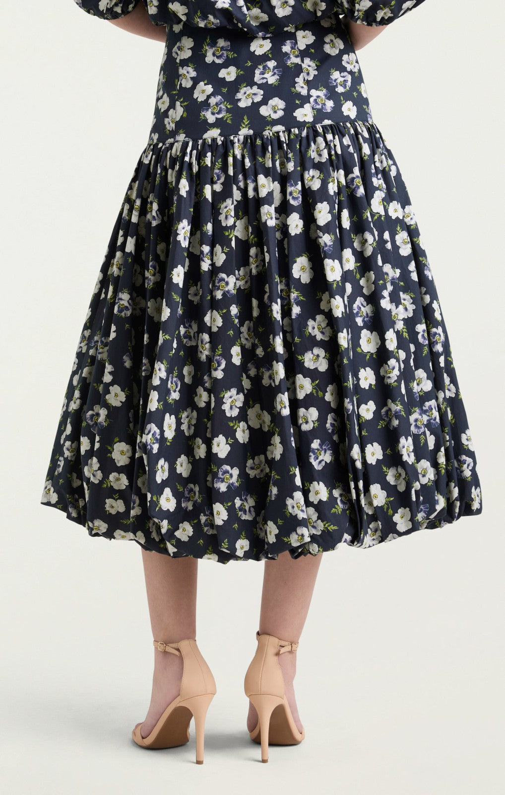 Women Mini Tossed Poppies Ellah Skirt Navy Multi