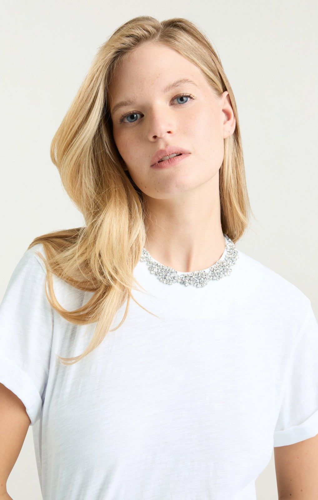 Women Crystal Garden Bree Tee White