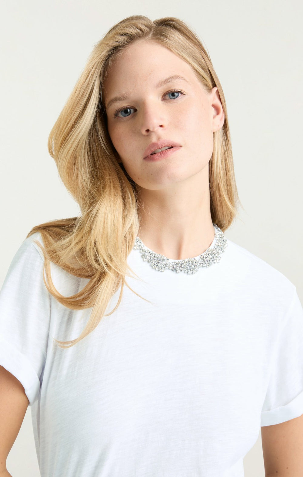Women Crystal Garden Bree Tee White
