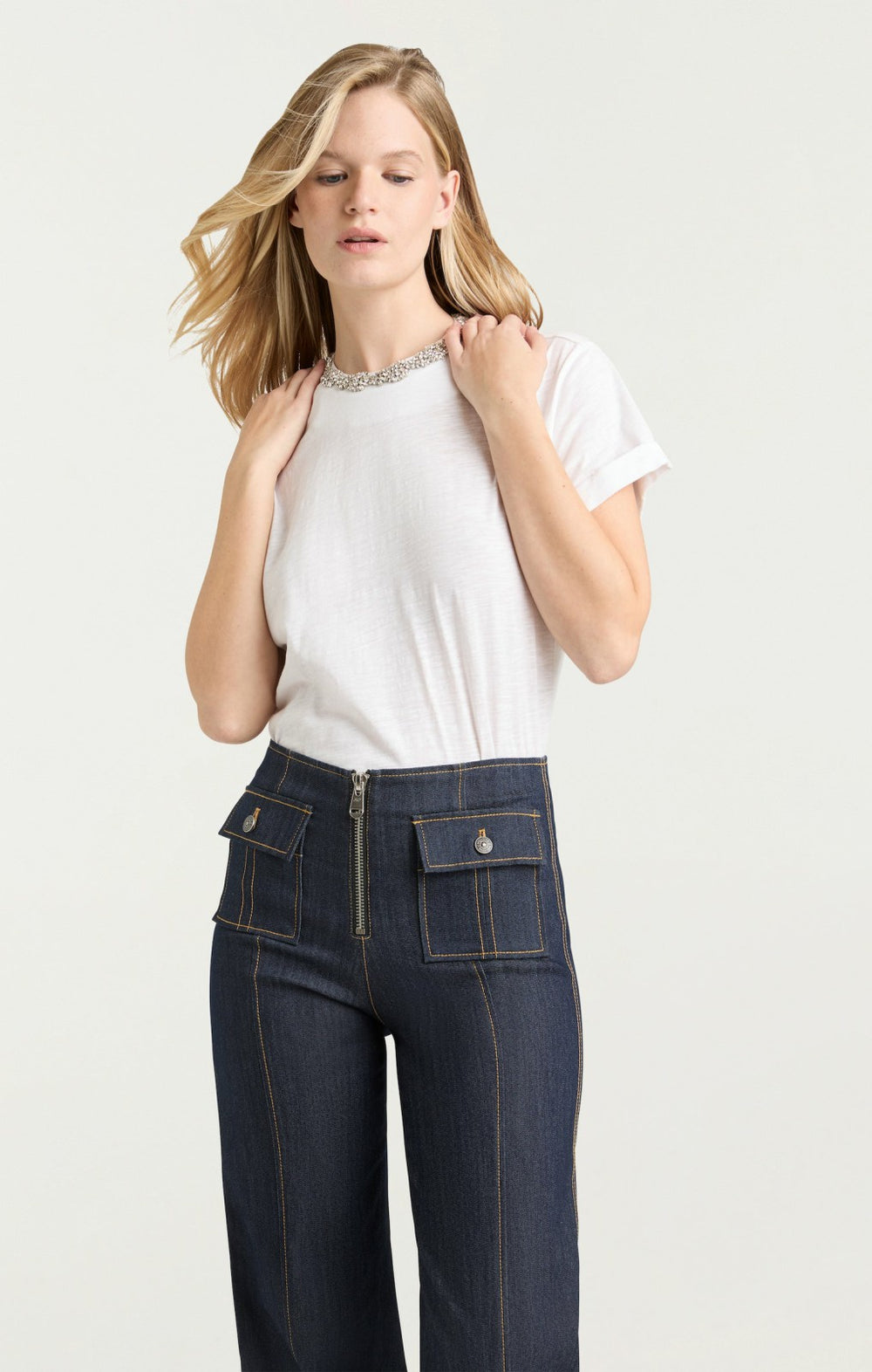 Women Crystal Garden Bree Tee White