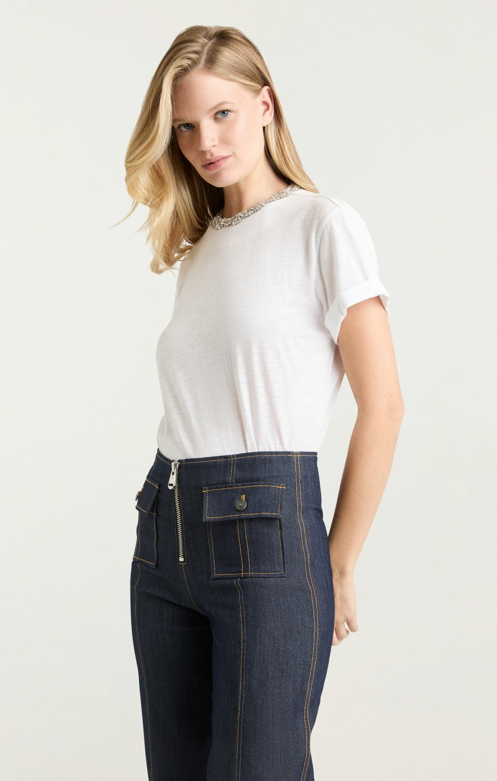 Women Crystal Garden Bree Tee White