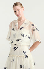 Women Heligan Top Ivory/Navy