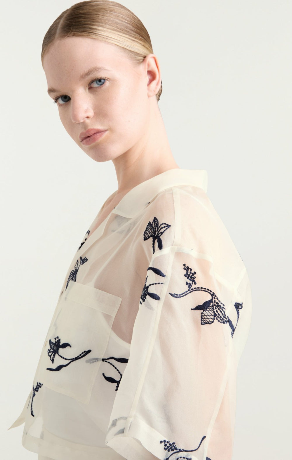 Women Heligan Top Ivory/Navy