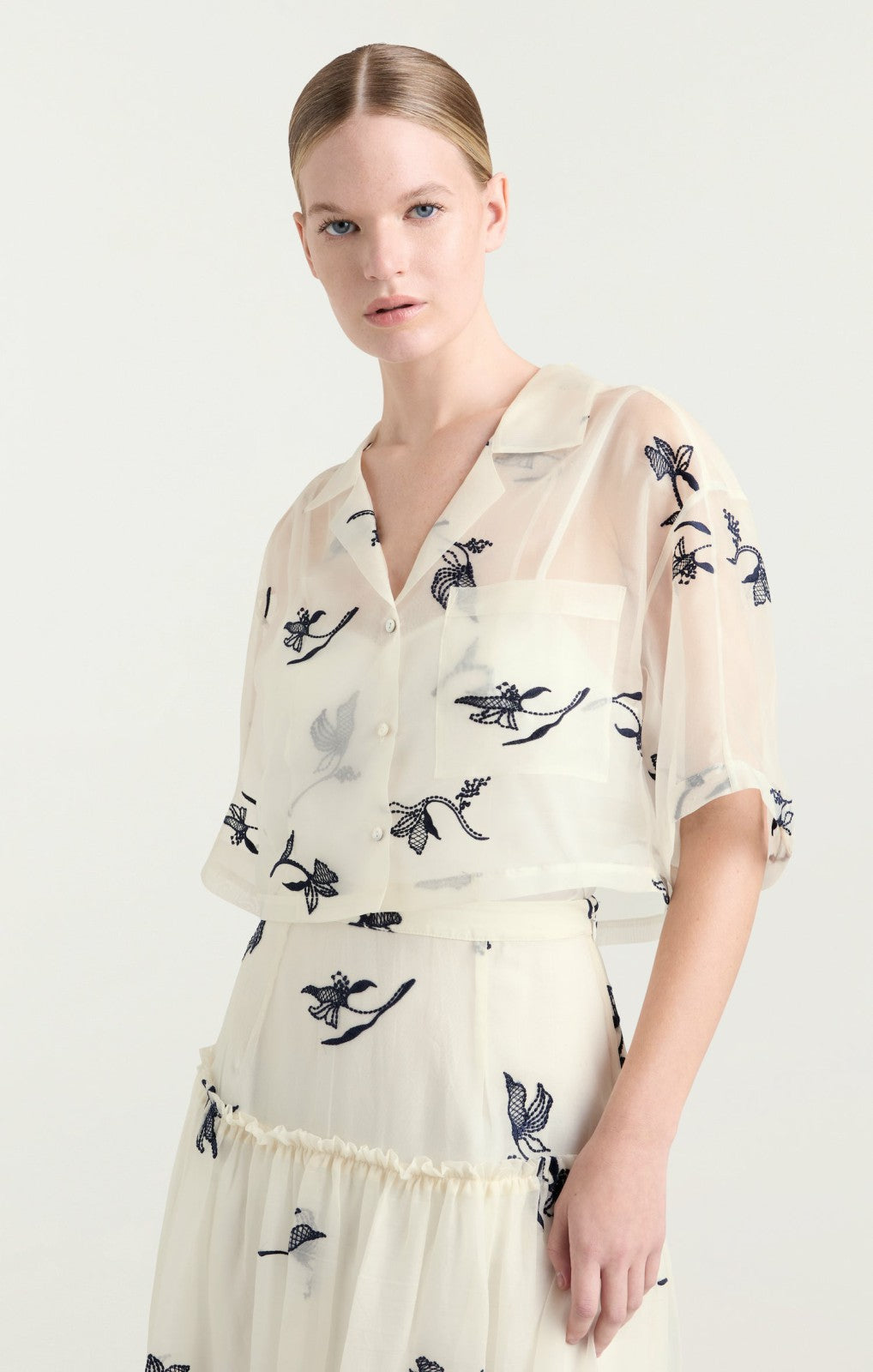 Women Heligan Top Ivory/Navy