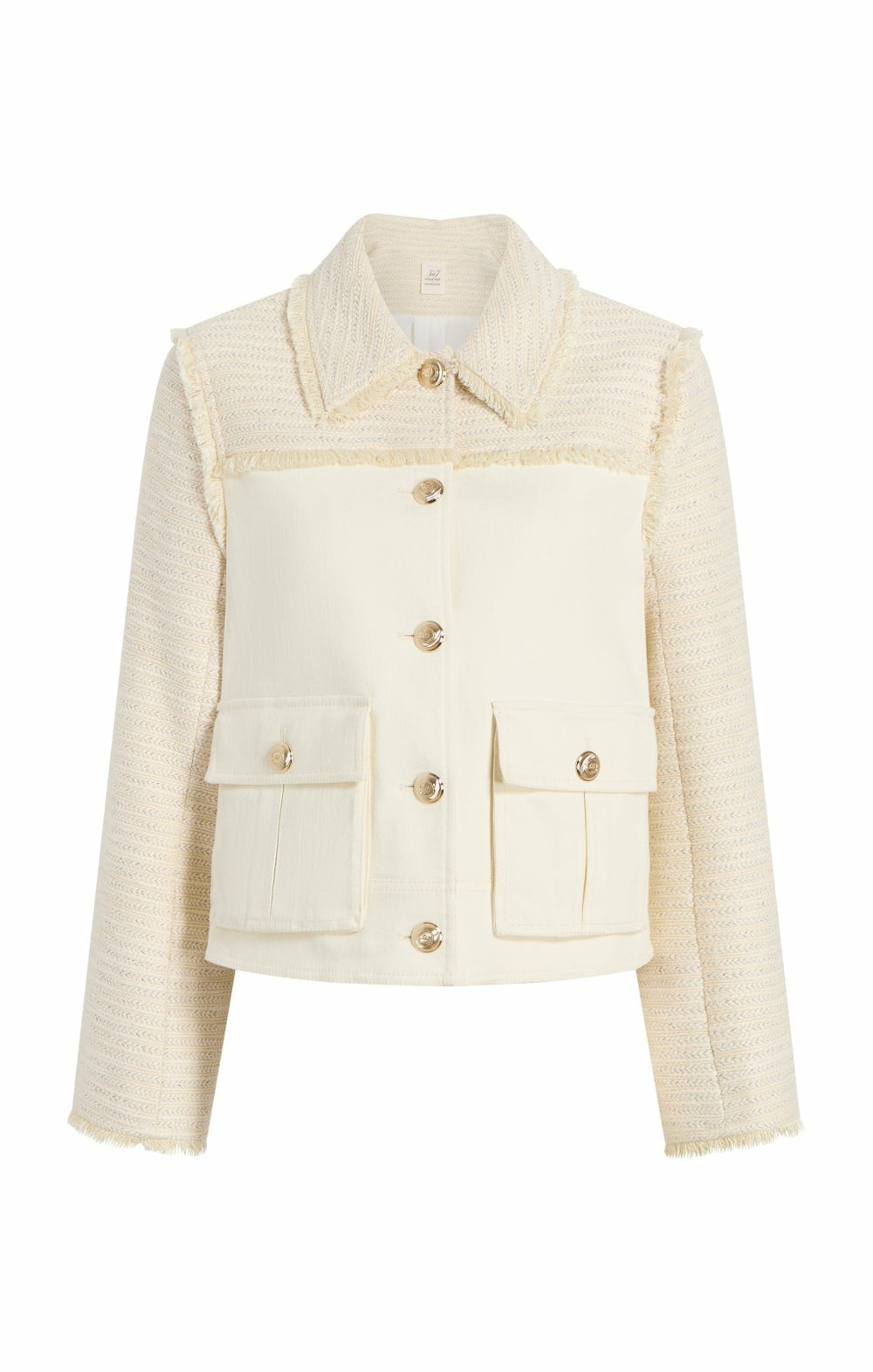 Women Braided Tweed Liliana Jacket Whisper White/Gardenia