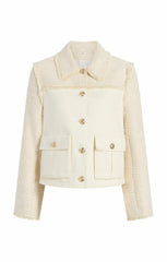Women Braided Tweed Liliana Jacket Whisper White/Gardenia