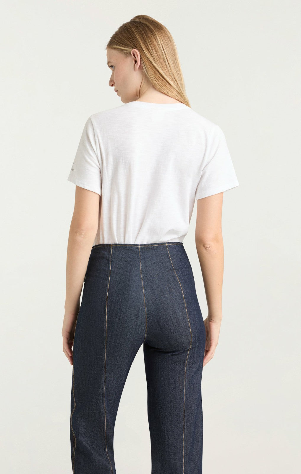 Women C'est La Vie Heart Smiley Tee White/Navy