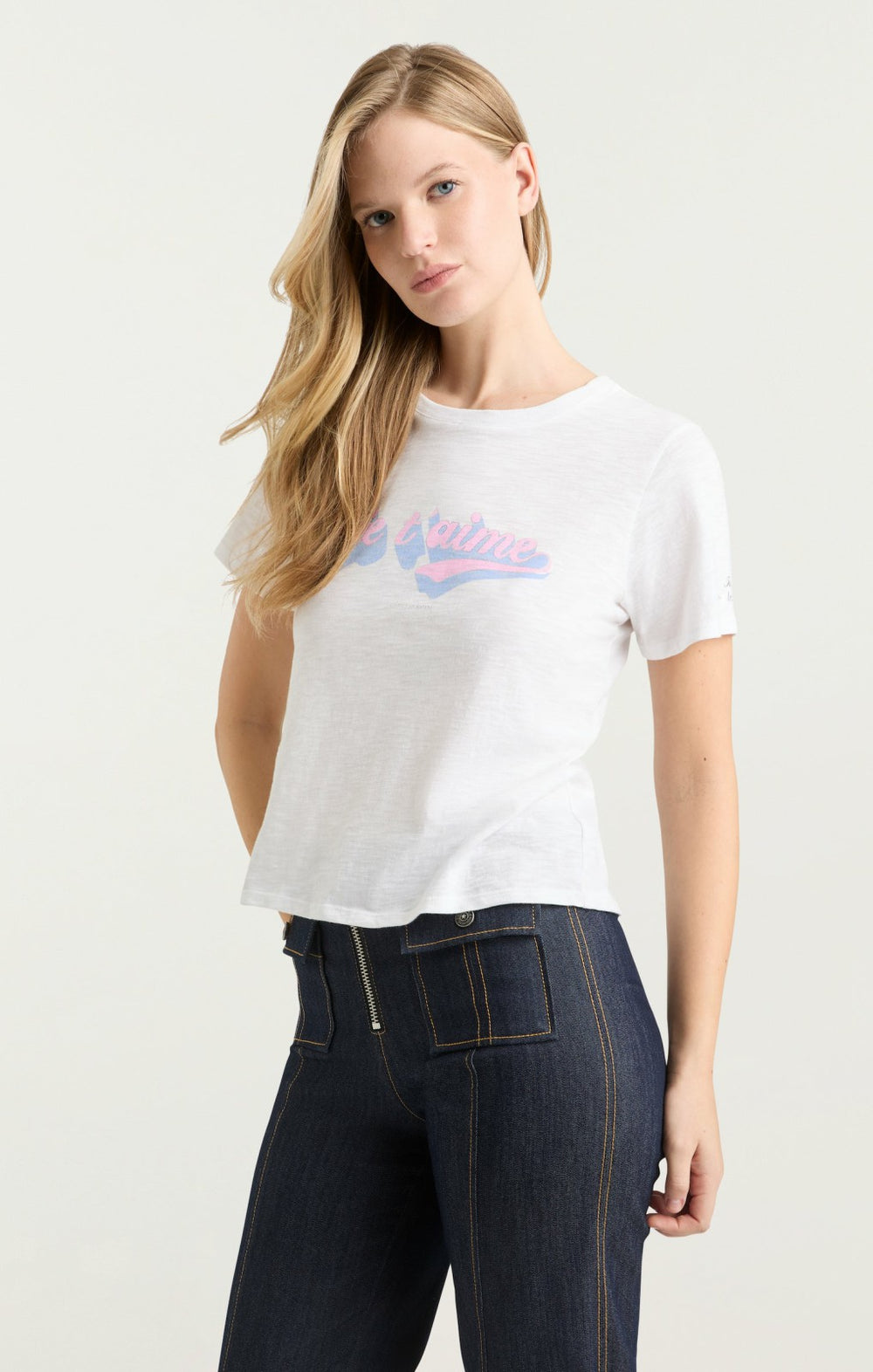 Women Je T'aime Logo Shrunken Tee White/Multi