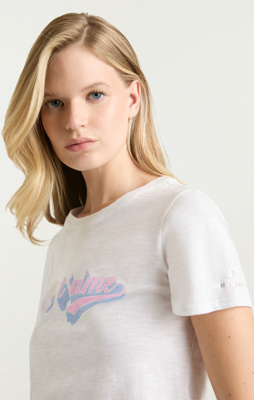 Women Je T'aime Logo Shrunken Tee White/Multi