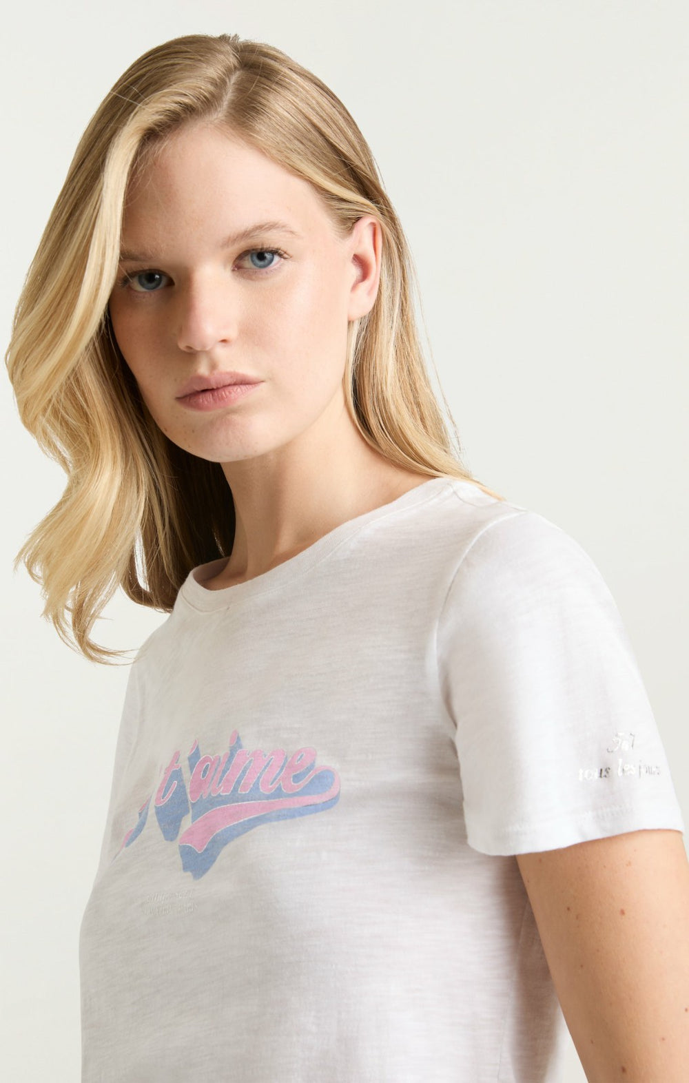 Women Je T'aime Logo Shrunken Tee White/Multi