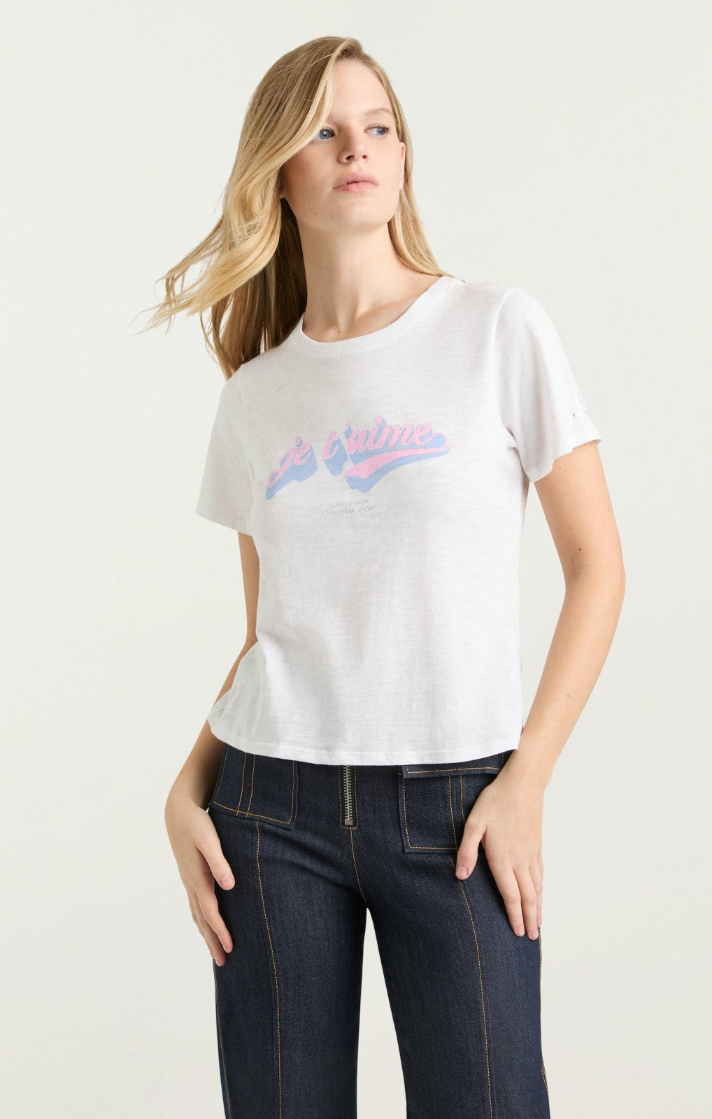 Women Je T'aime Logo Shrunken Tee White/Multi