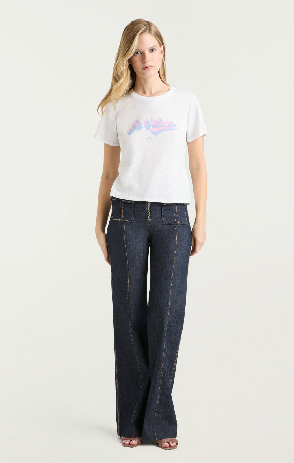 Women Je T'aime Logo Shrunken Tee White/Multi